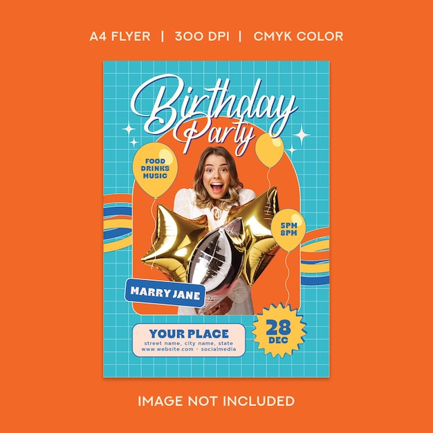 Vector birthday party flyer