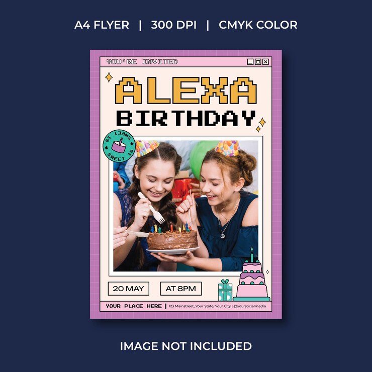 Vector 생일파티 플라이어