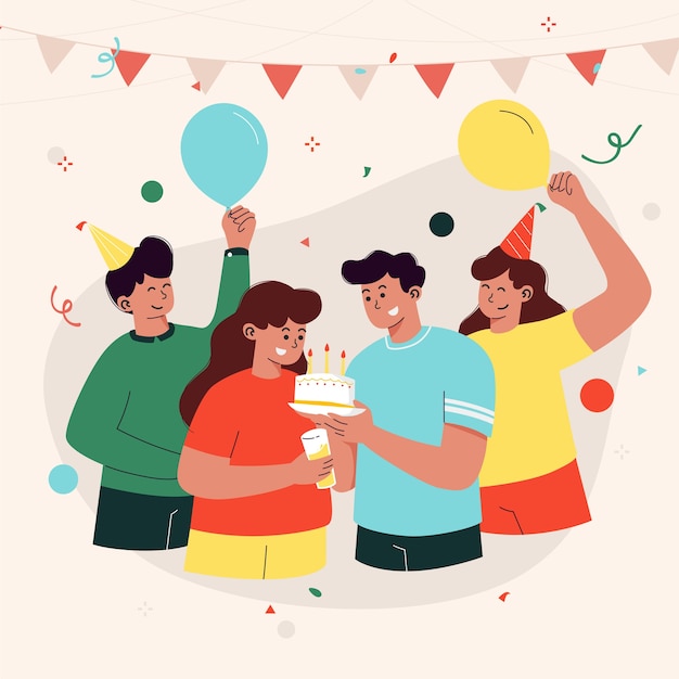 Illustrazione di festa di compleanno