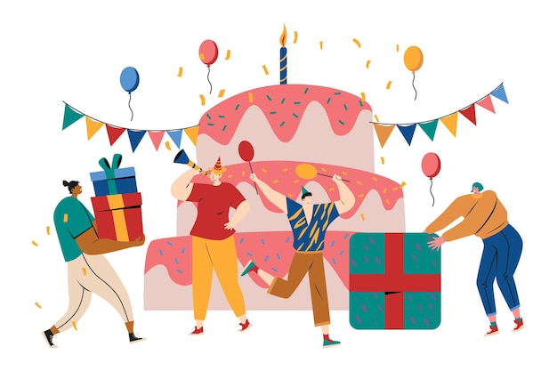 Vector birthday party illustration