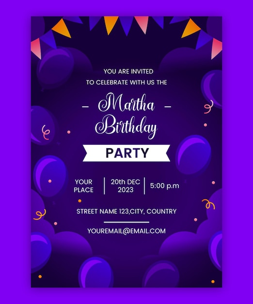 Birthday party invitation and flyer template