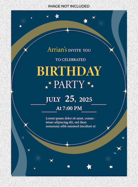 Birthday Party Invitation for July 25 2025 at 700 PM