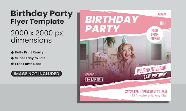 Vector birthday party invitation poster design vector