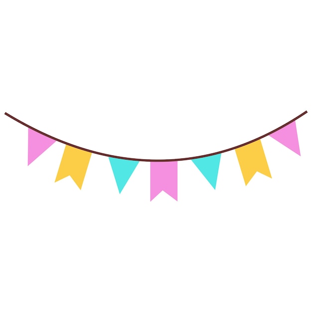 Vector birthday party ornament flag