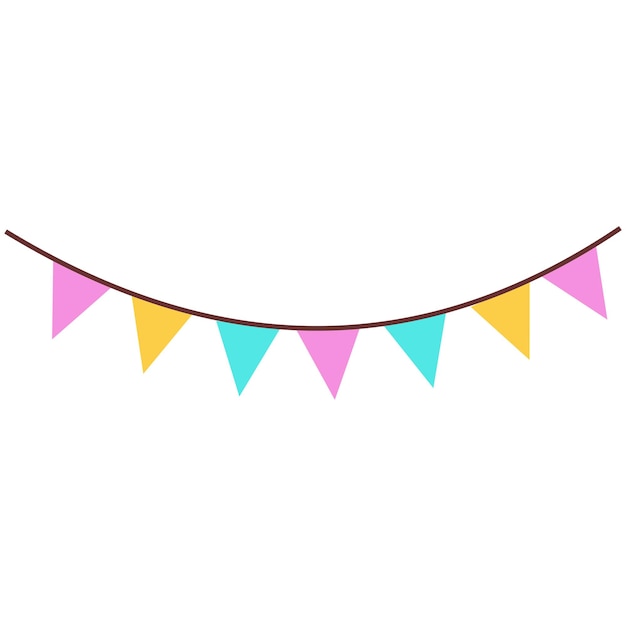 Vector birthday party ornament flag