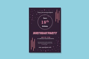 Vector birthday party poster template