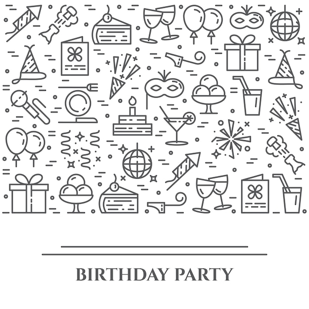 Birthday party theme horizontal banner.