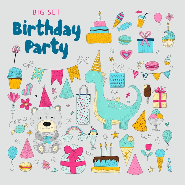 Birthday party vector clip arts