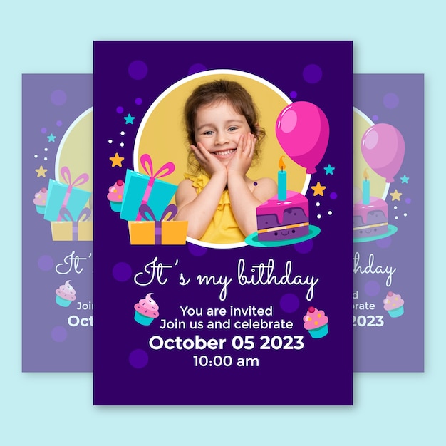 Vector birthday poster template design