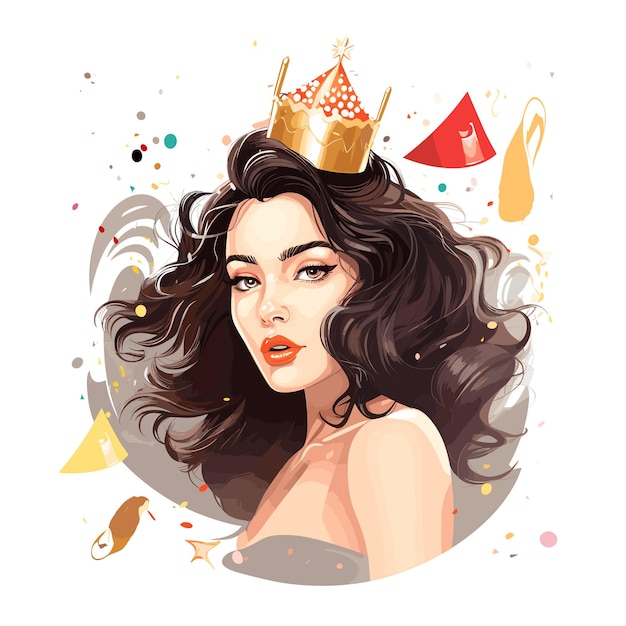 Birthday Queen Vector Illustration