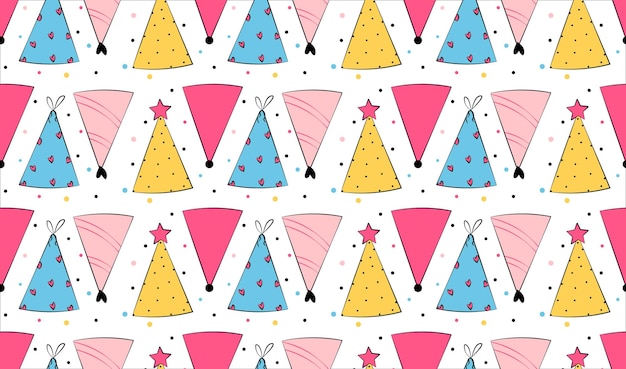 Vector birthday seamless bright pattern on isolated background wrapping