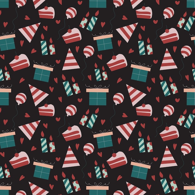 Birthday seamless wallpaper in vector