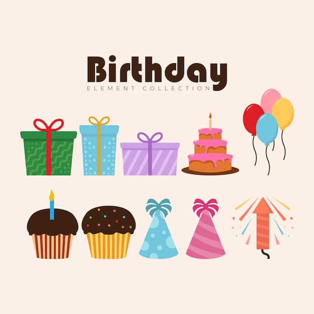 Birthday Set Vector Collection