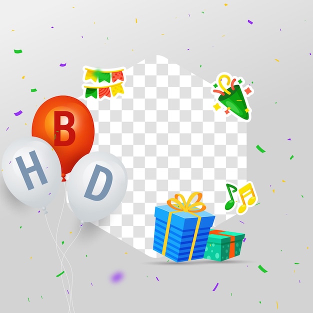 Birthday social media frame for profile pic