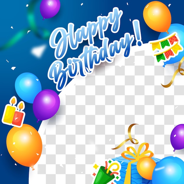 Birthday social media frame for profile pic