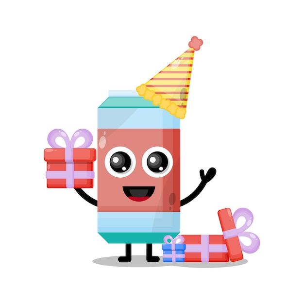 Birthday soft drink cute character mascot