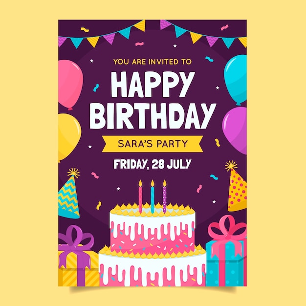 Vector birthday template design