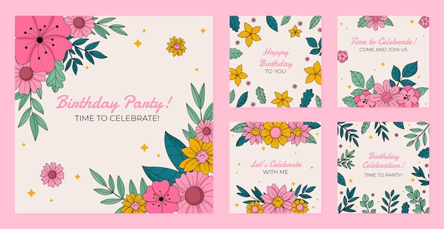 Vector birthday template design