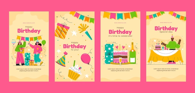 Vector birthday template design