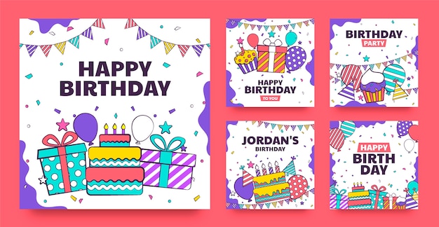 Vector birthday template design