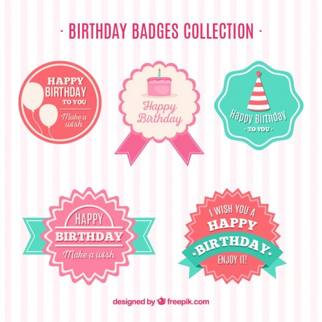 Birthday vintage badges