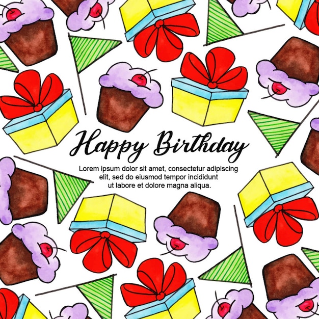 birthday watercolor background
