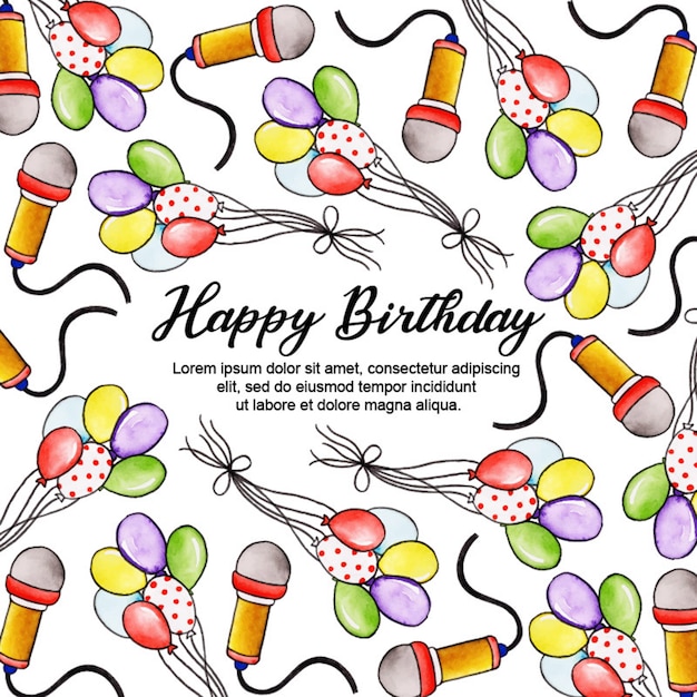 Vector birthday watercolor background