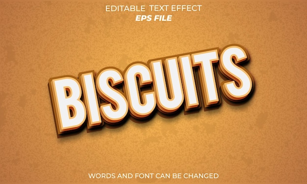 biscuit bewerkbare tekst-effect 3d lettertipe gebruik voor logo en bedrijfsmerk vector sjabloon