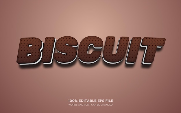 Biscuit offre un effetto di stile di testo 3d modificabile