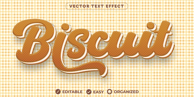 Biscuit-teksteffect Volledig bewerkbaar lettertype-teksteffect