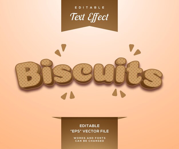 Biscuits brown style text effect