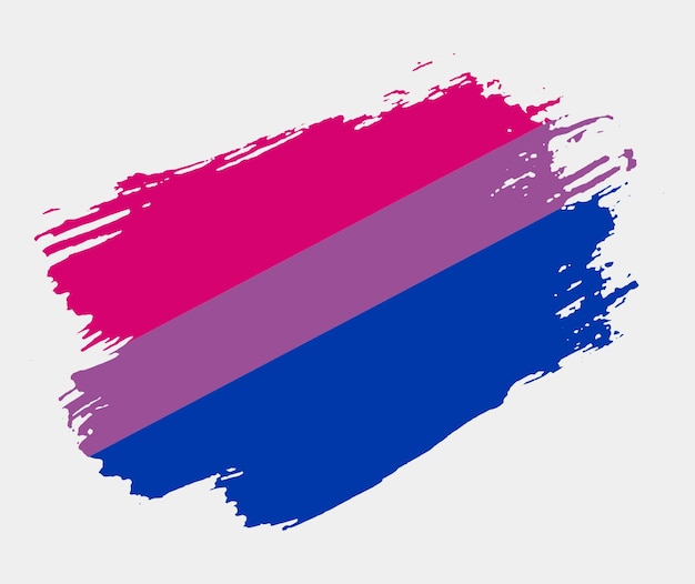 Bisexual Flag painted with brush on white background LGBT rights concept