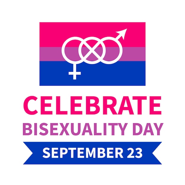 Vector bisexuality day typography poster with bisexual pride flag lgbt community event celebrate on september 23 vector template for banners signs lcard ogo design