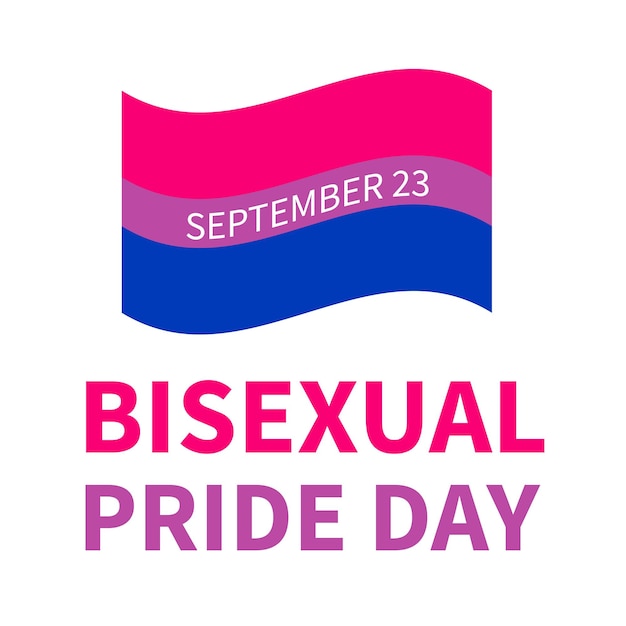 Bisexuality Pride Day typography poster LGBT community event celebrate on September 23 Vector template for banners signs logo design card