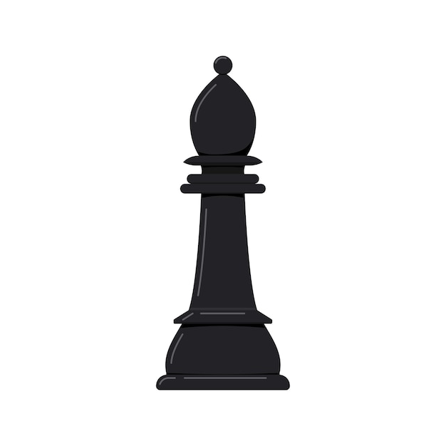 Bishop chess piece vector icon isolated on white background