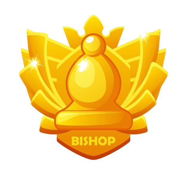 Bishop icon chess award symbol for chess strategy board game