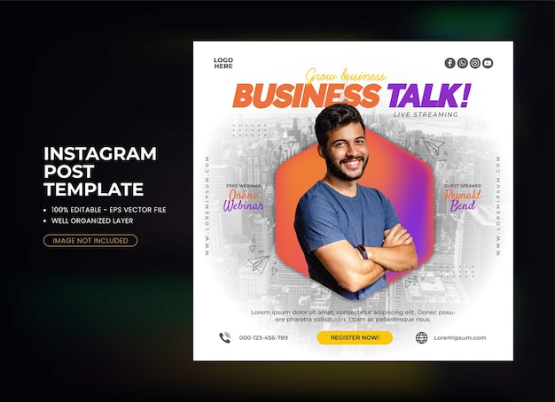 Instagram投稿テンプレートのビジネストークショープロモーション