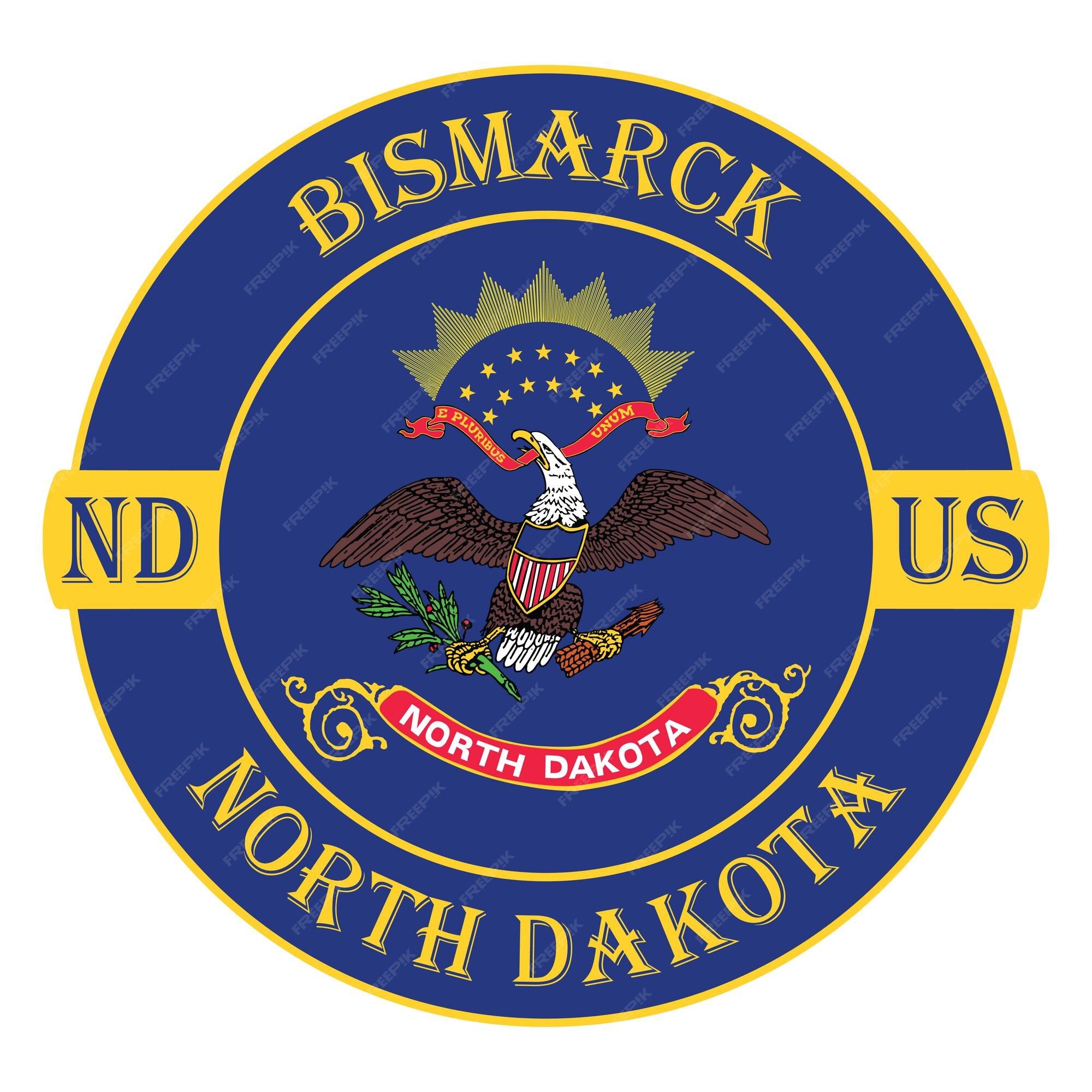 Premium Vector | Bismarck north dakota flag usa travel souvenir seal