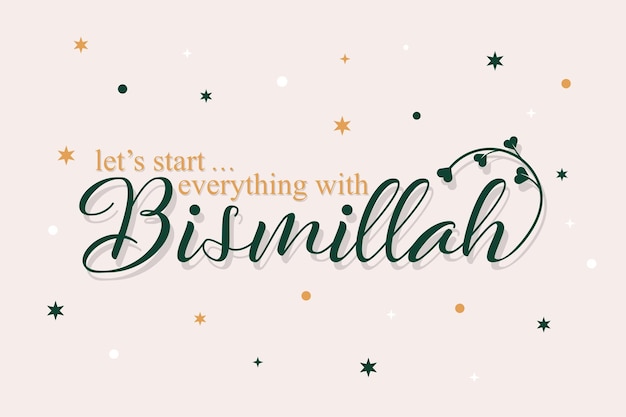 Vector bismillah lettering quote