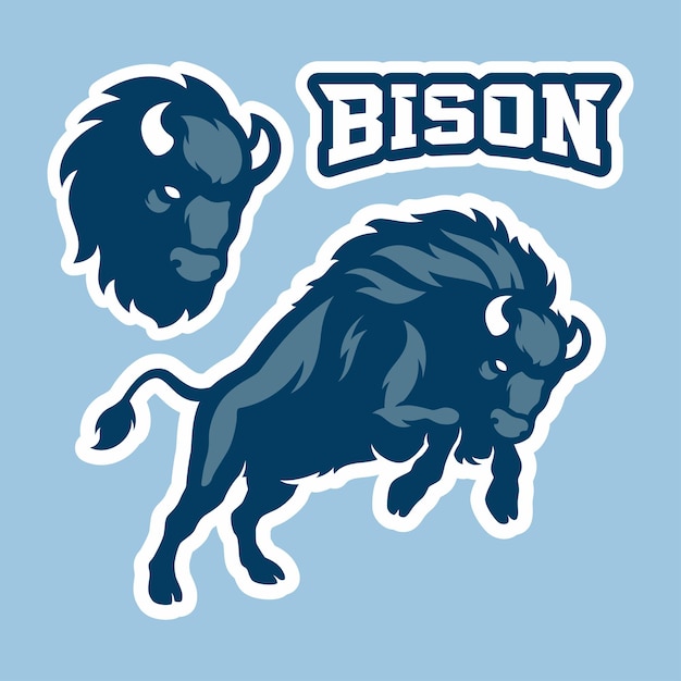 Vector bison animals mascot logo design