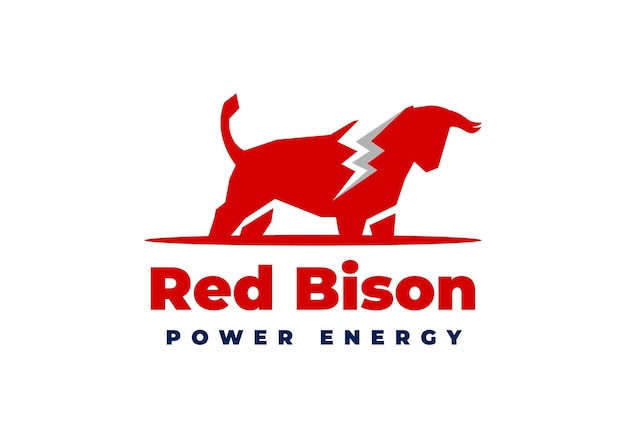 Векторный шаблон логотипа Bison Buffalo.