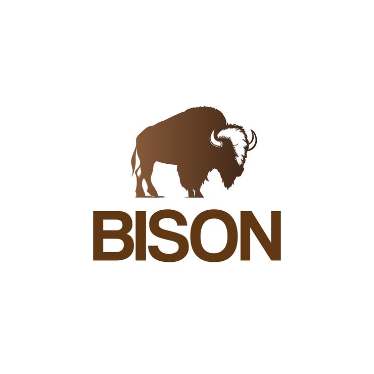 Vector bison bull buffalo vector logo ontwerp