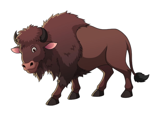 Bison cartoon animal illustration