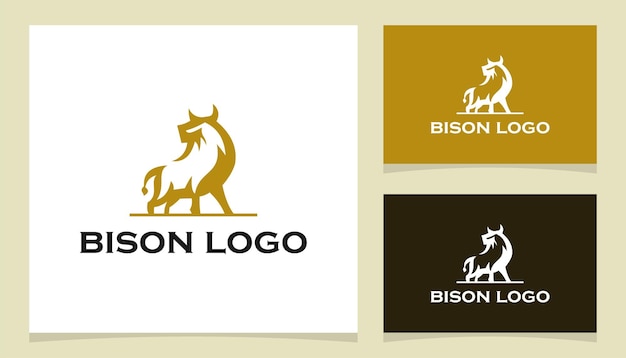 Bisonte concetti logo grafico astratto modello