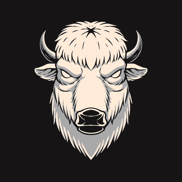 Bison head illustration