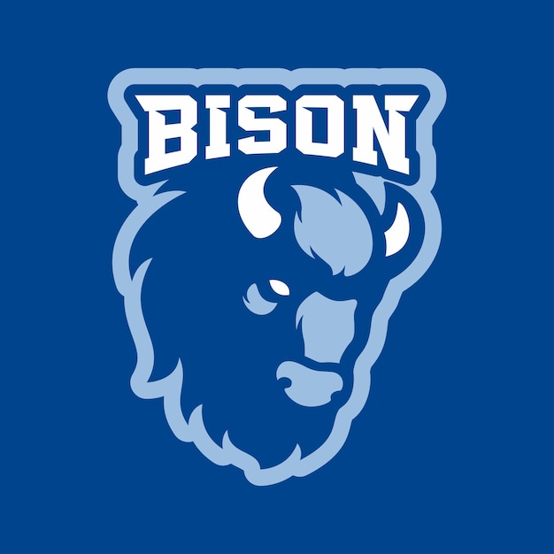 Bison head mascot logo design