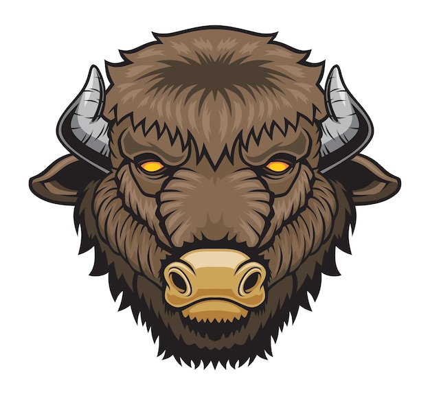 Vector bison head mascot