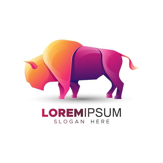 Vector bison logo template