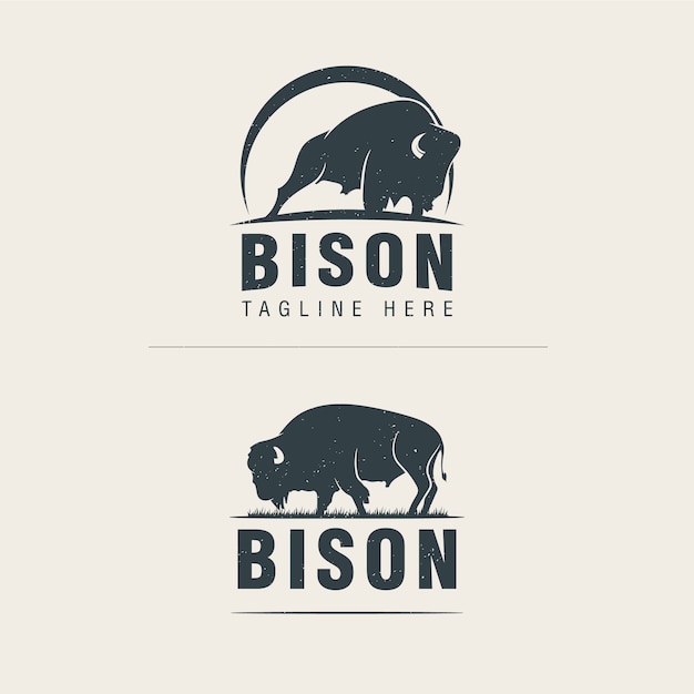 Modello di logo di bisonte