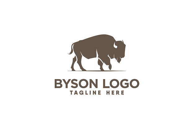 Vector bison logo vector with modern and clean silhouette style